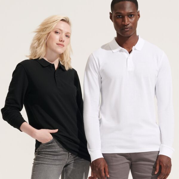 SOL'S Unisex Planet Long Sleeve Piqué Polo Shirt Thumbnail